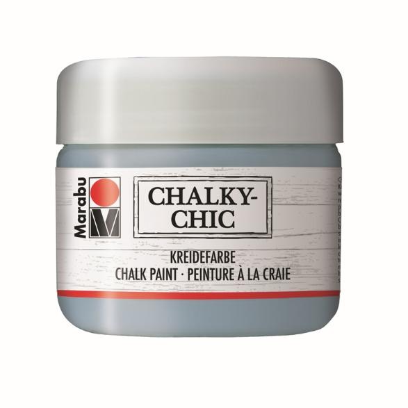 Marabu Chalky-Chic Kreidefarbe, Bastelfarbe Graublau 140, 225 ml