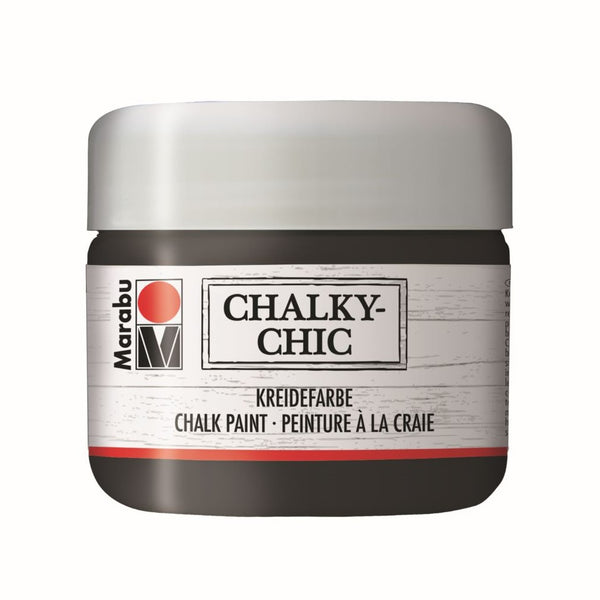 Marabu Chalky-Chic Kreidefarbe, Bastelfarbe Ebenholz 175, 225 ml