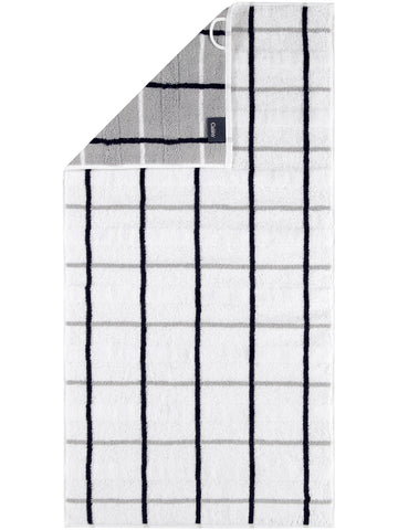 Cawö Handtuch Serie Nobless Square 1079/67 Weiß  Karo Doubleface - mäx-löningen
