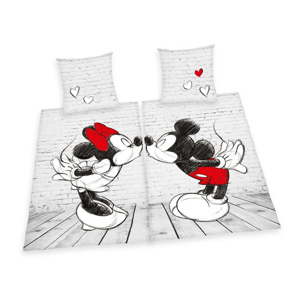 Bettwäsche Mickey & Minnie Mouse Partnerbettwäsche 135 x 200 cm